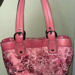 Coach Pink Signature Tote Bag